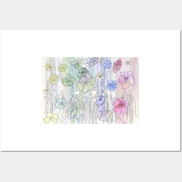 Floral Watercolour Collage 2 Wall Art by Heatherian